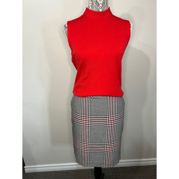 Women's Jones New York black and red plaid pencil Skirt Size 10 - Picture 4 of 10